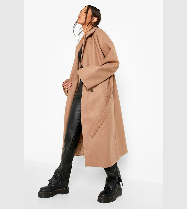 Boohoo camel outlet coat