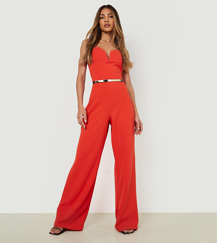 Burnt orange jumpsuit womens on sale