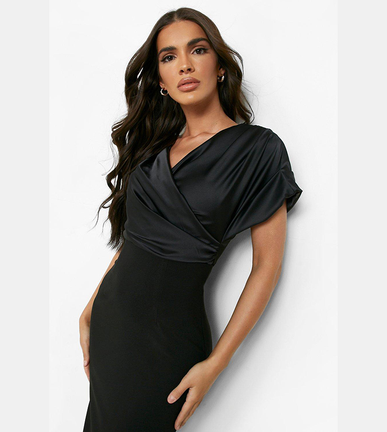 New Boohoo UK Mustard Off The Shoulder Bodycon Dress