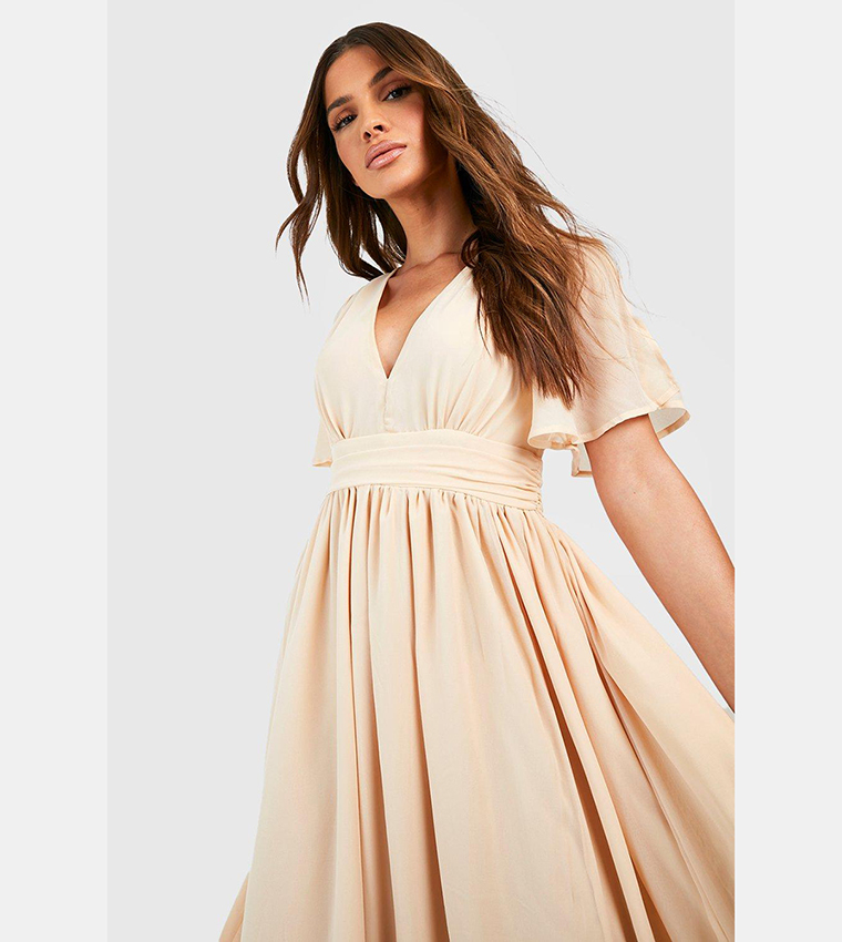 sachin and babi light blue dress Black Chiffon Plunge Neck Draped Maxi Dress main image 0