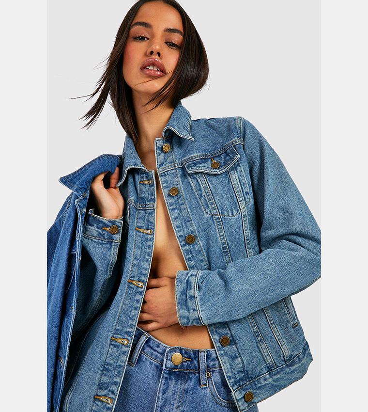 Buy Boohoo Oversized Denim Jacket In Blue 6thStreet UAE