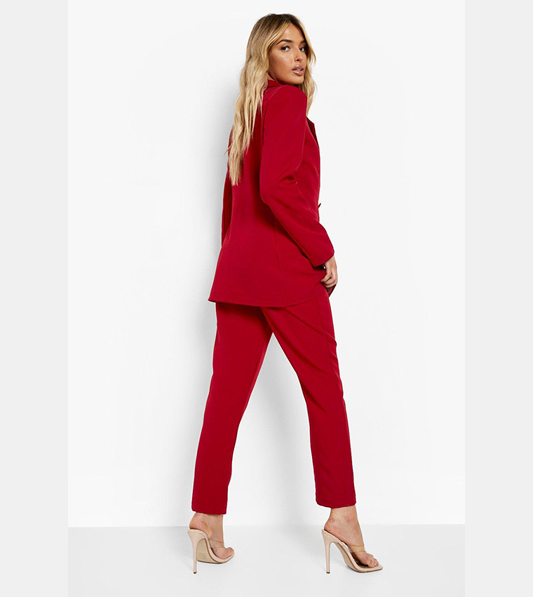 Jersey Double Breasted Blazer And Trouser Suit Set