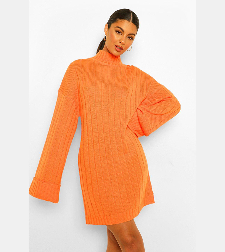 open lace back dress Orange Floral Sweater Dress  All There Boutique
