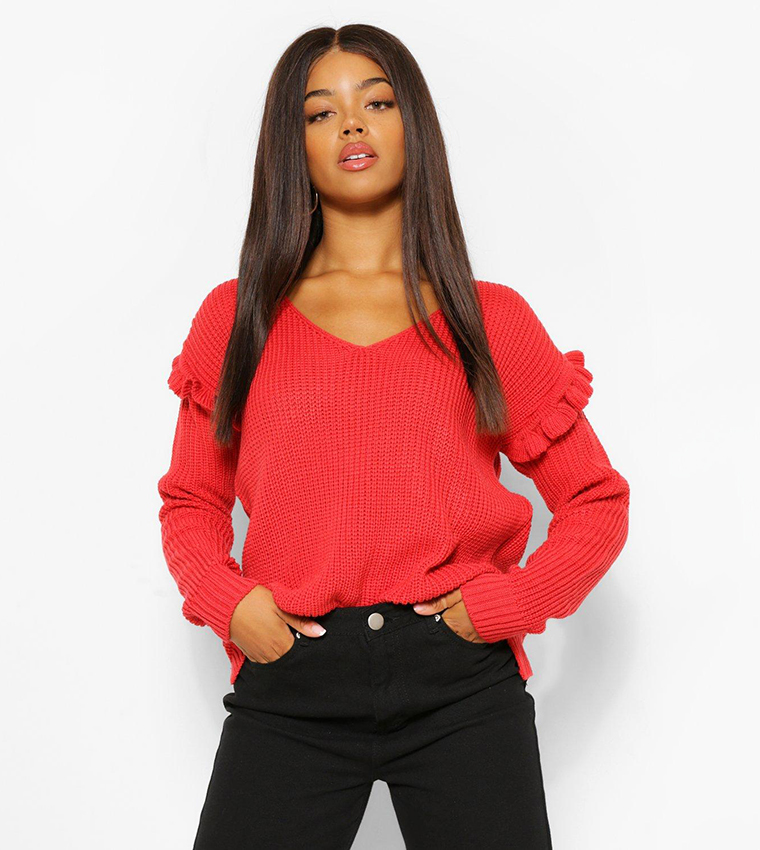 Pink ruffle shop sleeve jumper