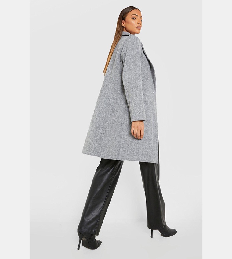 Light Gray Bow Woolen Coat