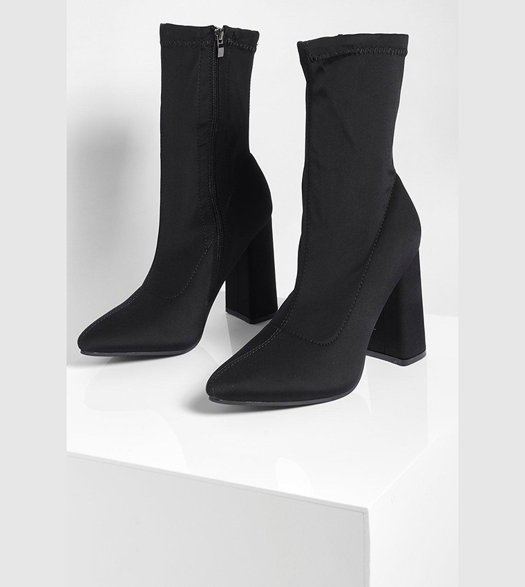 Open toe sock discount boots block heel