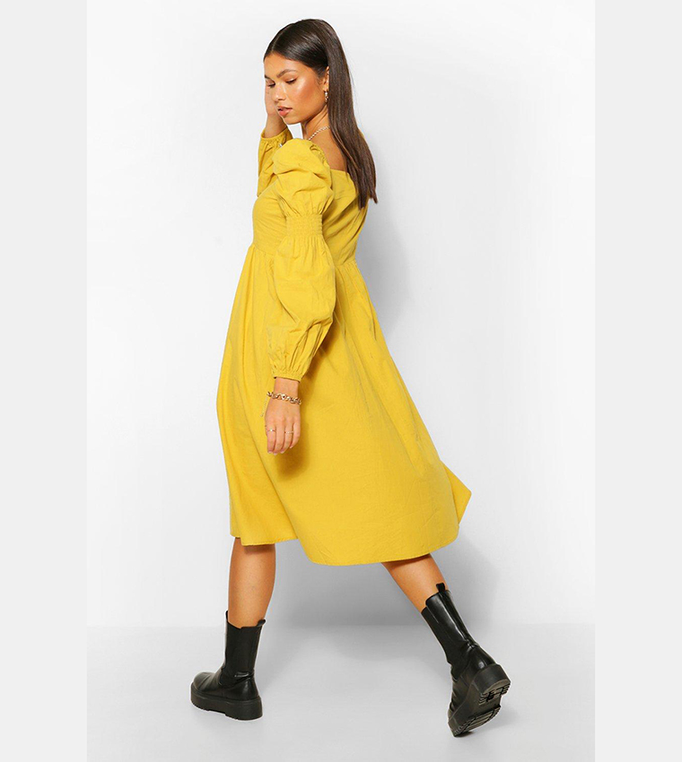 boohoo square neck midi skater dress boohoo Women's Plus Size Square Neck Skater Dress