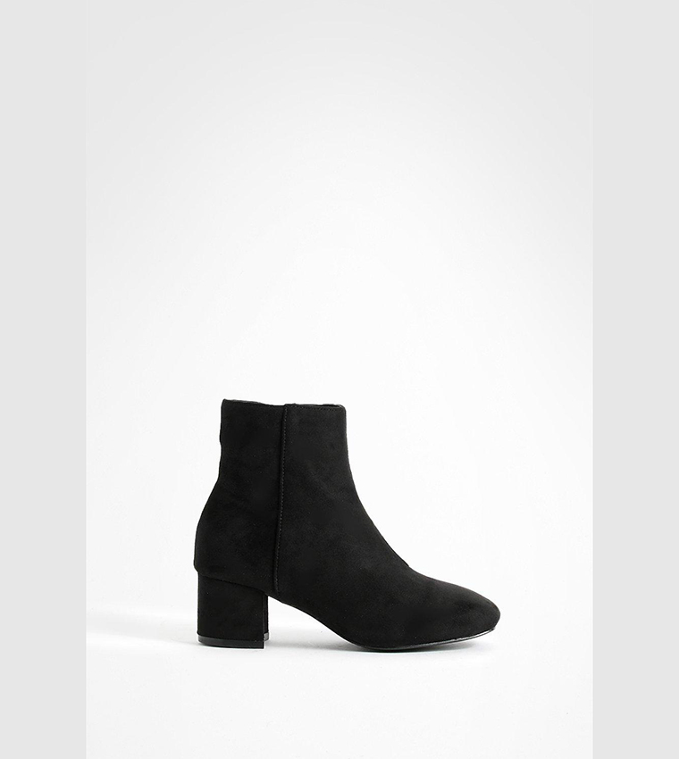 Wide Fit Low Block Heel Shoe Boots
