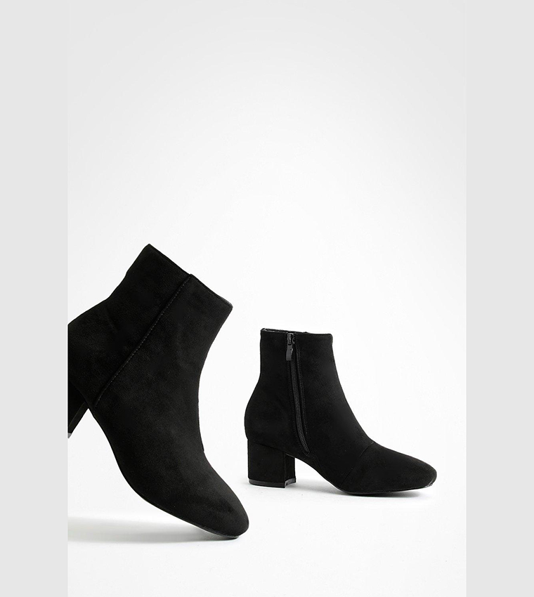 Wide Fit Low Block Heel Shoe Boots