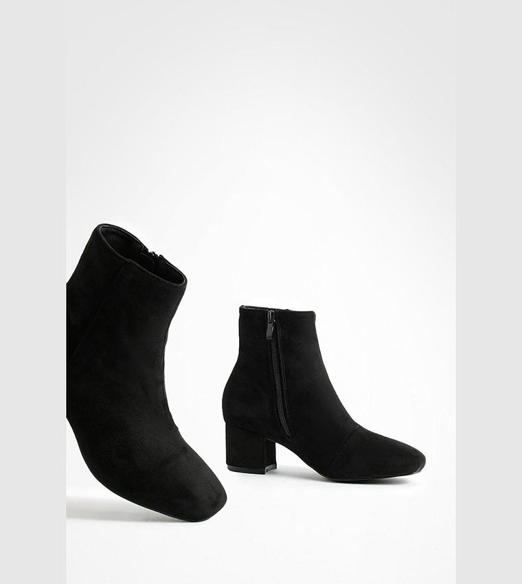 Wide Fit Low Block Heel Shoe Boots