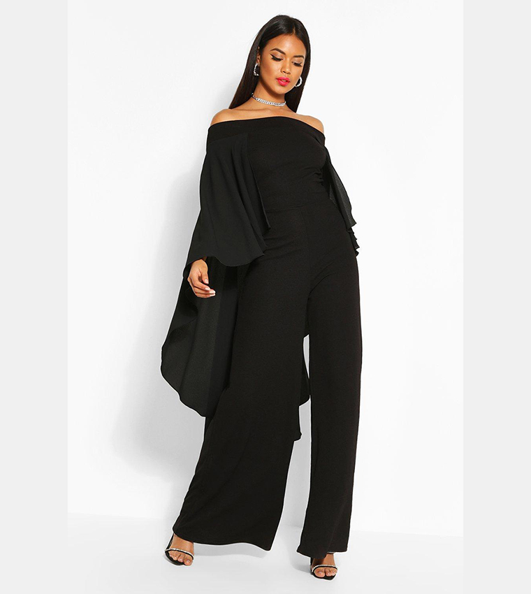 Off the shoulder store wide leg jumpsuit