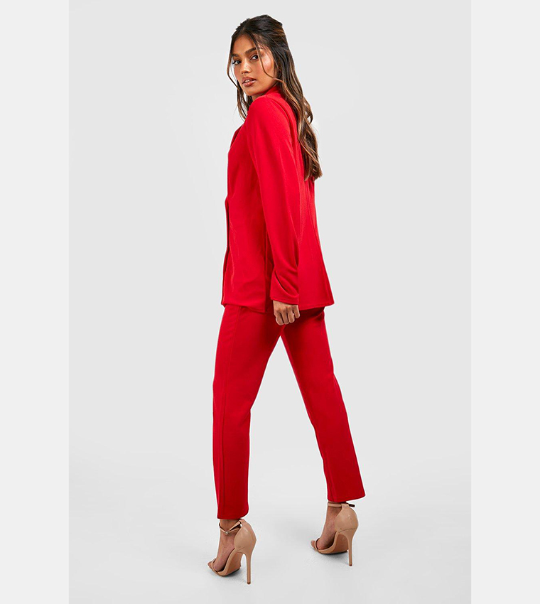 Jersey Double Breasted Blazer And Trouser Suit Set