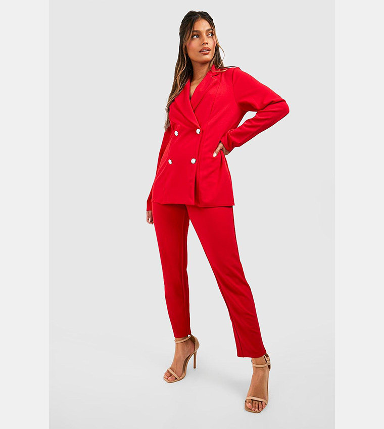 Double breasted store blazer red