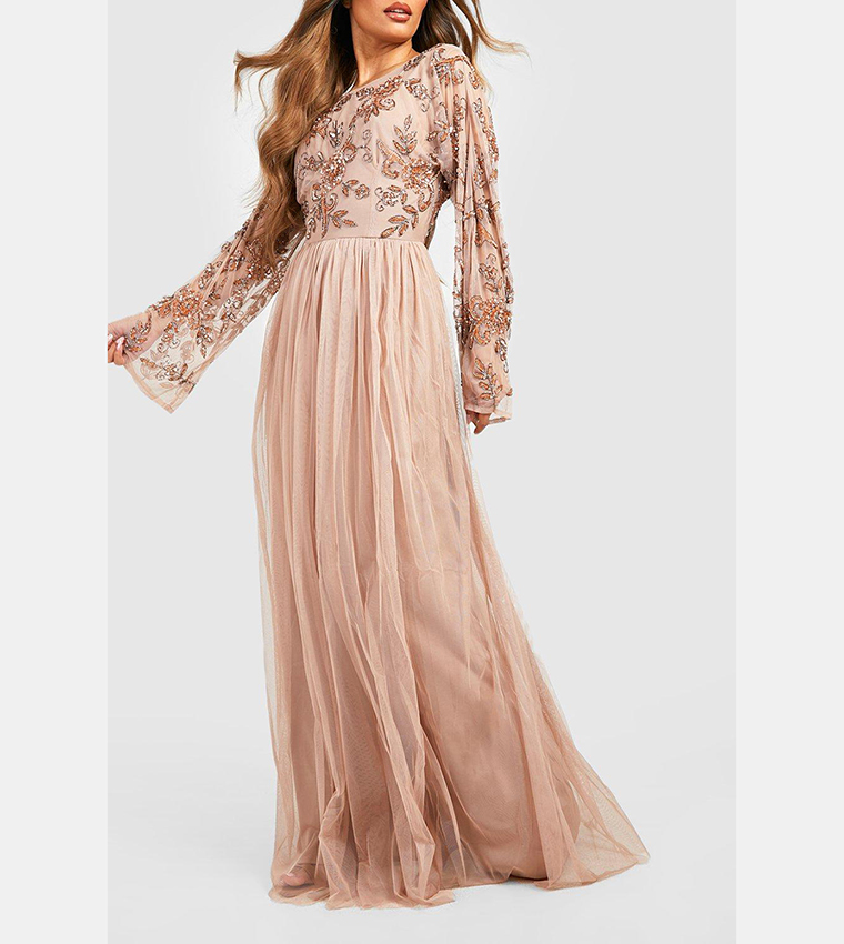 Blush long sleeve maxi hot sale dress