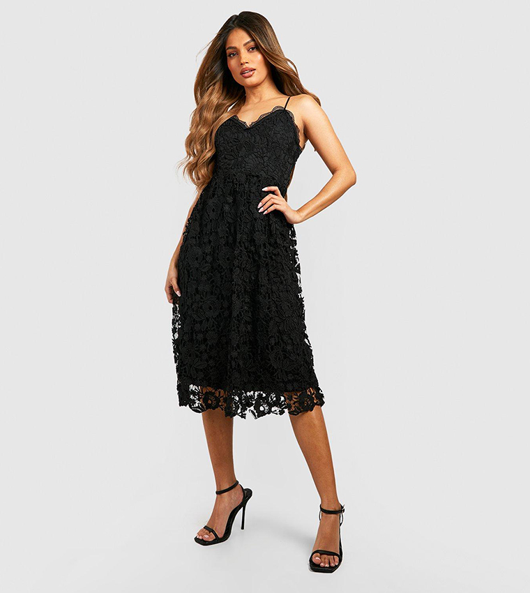 Crochet lace 2024 skater dress