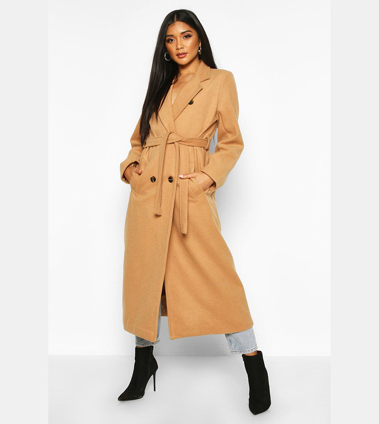 Xxxiticat Women's Faux Fur Trench Coat – Double-Breasted Belted