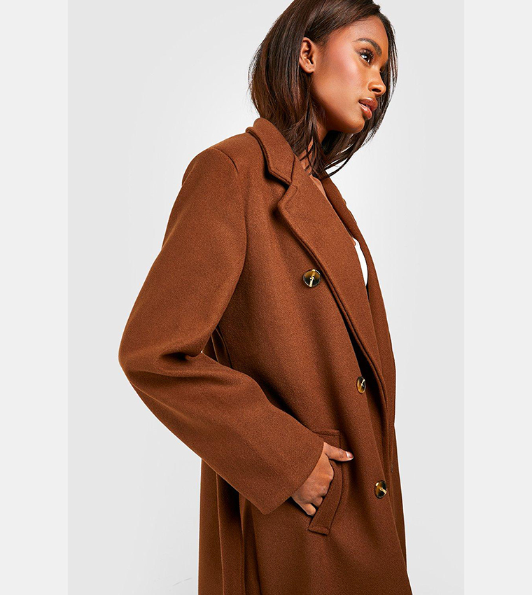 Chocolate wool cheap coat