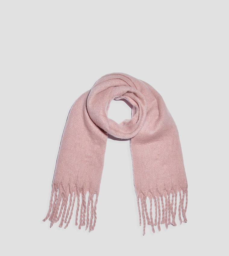 Buy Boohoo Chunky Oversized Fringe Scarf In Pink 6thStreet Saudi