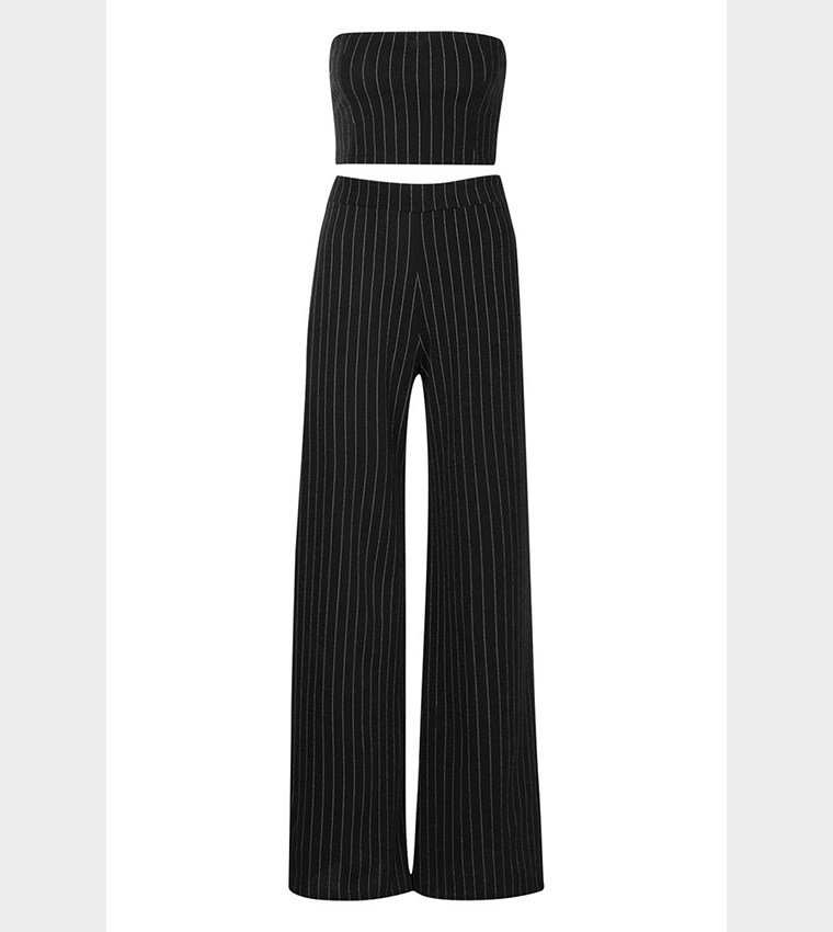 Bandeau Pinstripe Trouser Co-Ord Set