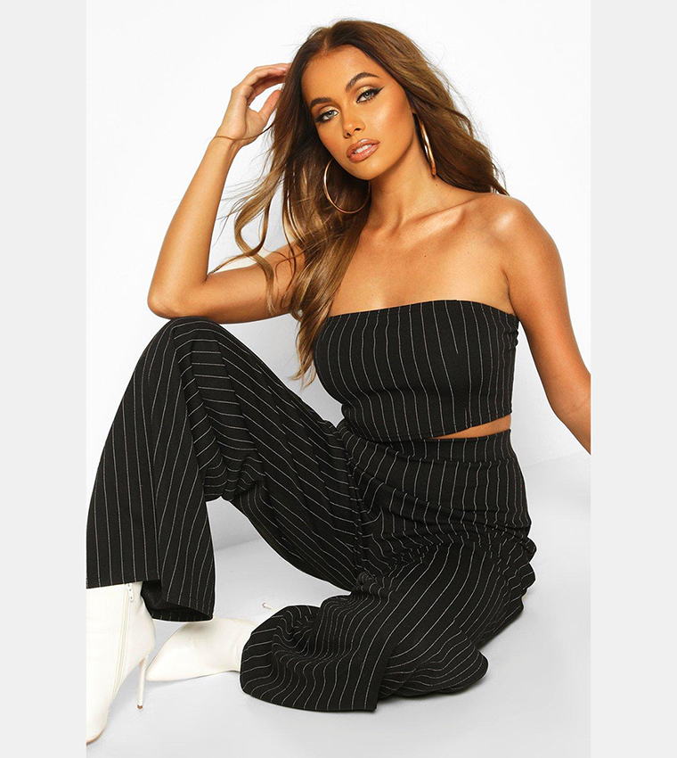 Bandeau Pinstripe Trouser Co-Ord Set
