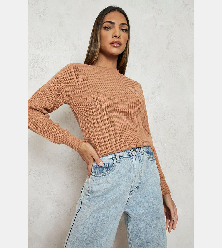 Crop hot sale fisherman jumper