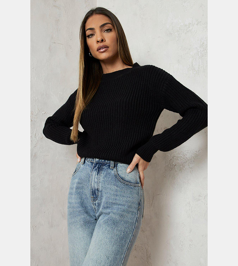 Crop on sale fisherman jumper