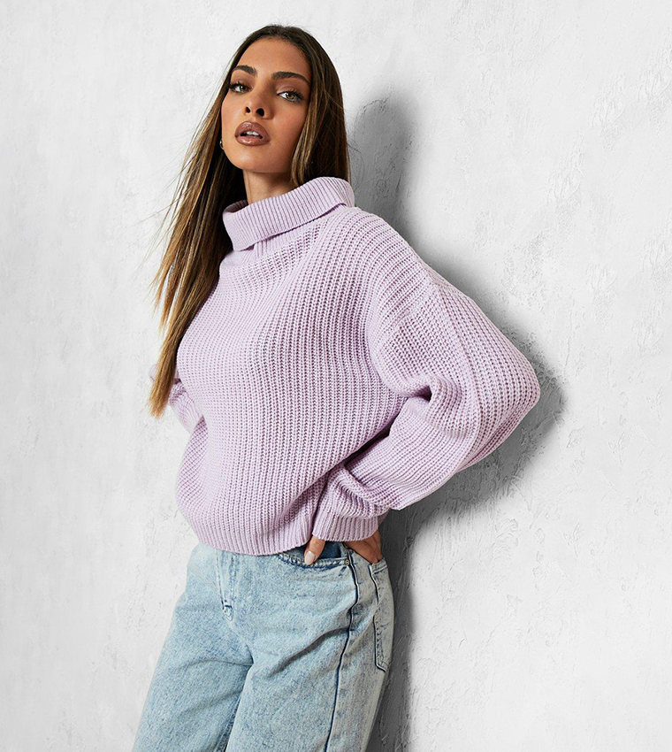 Lilac polo clearance neck jumper