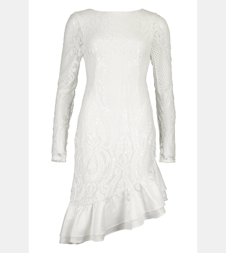 فستان حفلات قصير مكشكش 