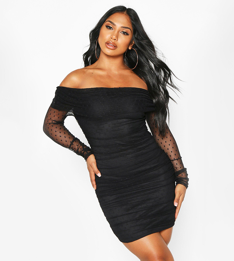 Over the shoulder long sleeve outlet dress