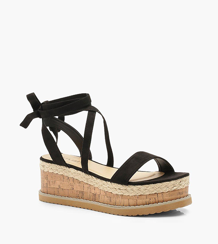 Flatform espadrille cheap tie up sandals