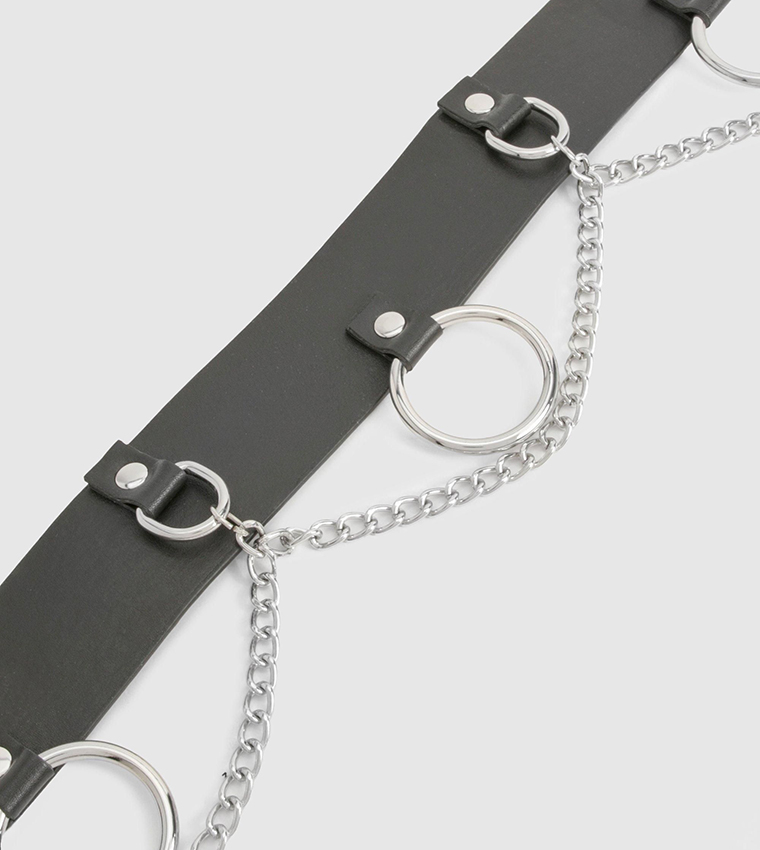 Buy Boohoo Ring Chain Detail Waist Belt In Black 6thStreet UAE