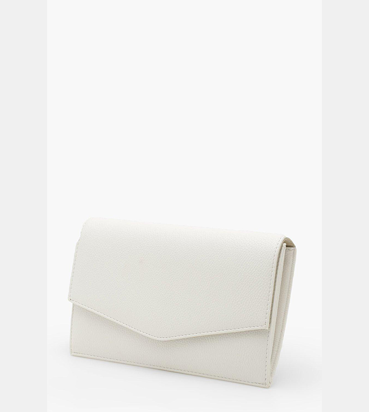 Grainy PU Envelope Clutch Bag and Chain