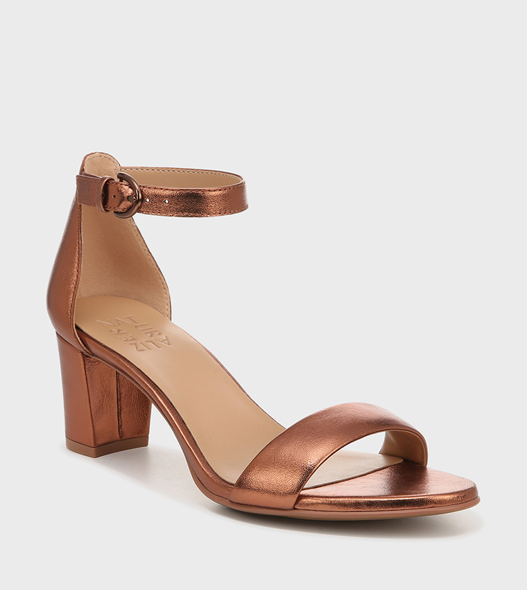 Buy Naturalizer VERA Ankle Strap Block Heel Sandals In Metallic 6thStreet UAE