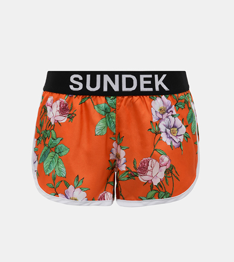 Mini Lulin Swim Shorts with Sun Flower Print