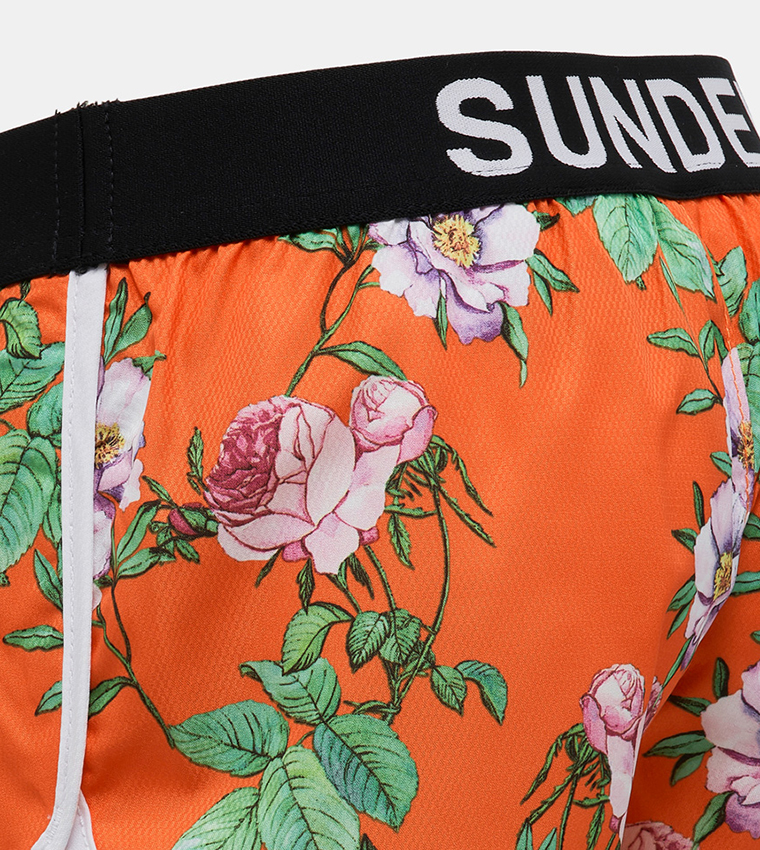 Mini Lulin Swim Shorts with Sun Flower Print
