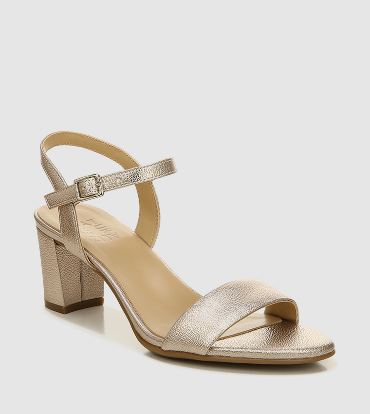 Buy Naturalizer BRISTOLL Open Toe Block Heel Sandals In Gold