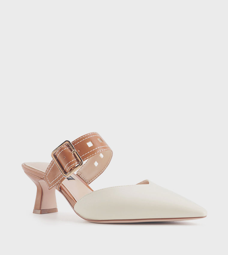 GABRIEL Buckle Detail Heeled Mules