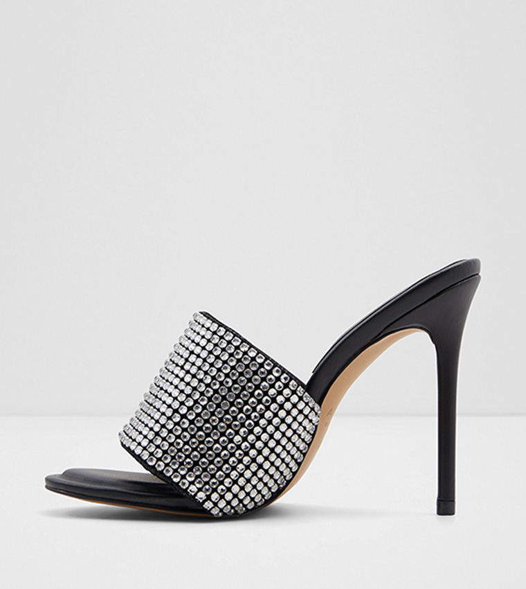 Gannany Embellished Stone Stiletto Heeled Sandals-Pillow Walk Collections 