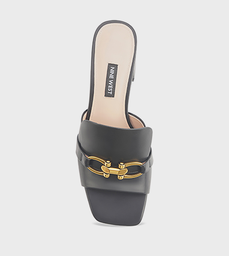 GARLAND Metal Detail Block Heel Sandals