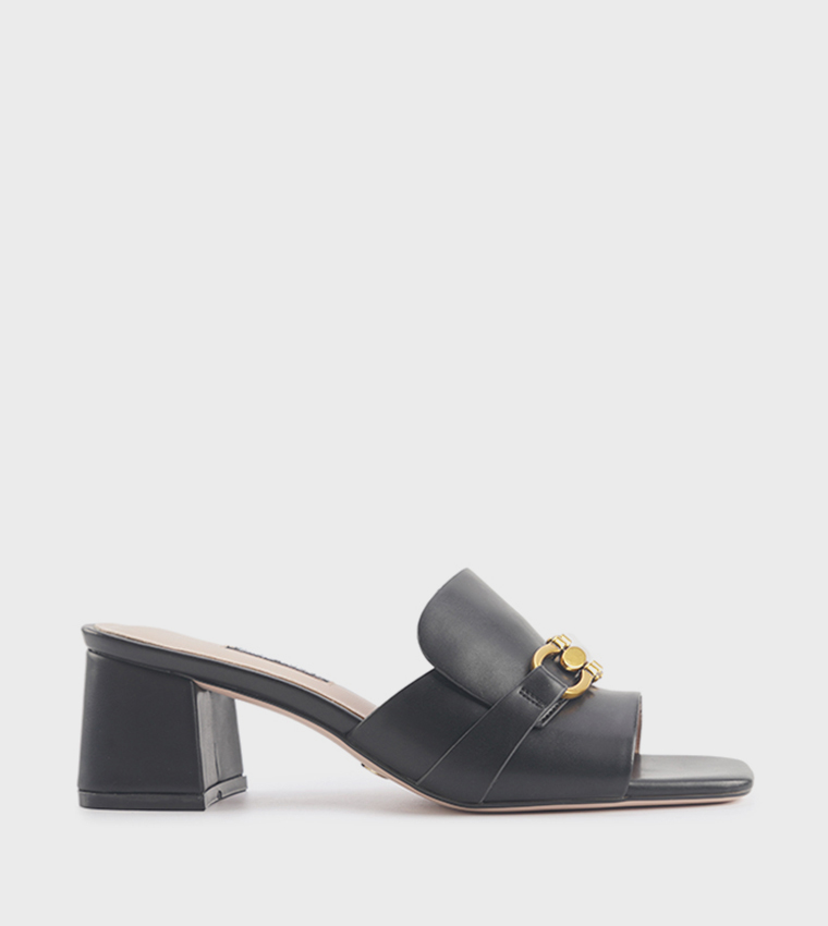 GARLAND Metal Detail Block Heel Sandals