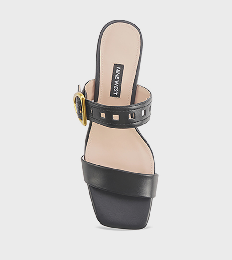 GARNET Buckle Detail Block Heel Sandals