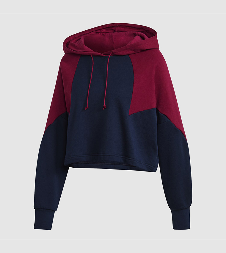 Adidas crop hoodie top red