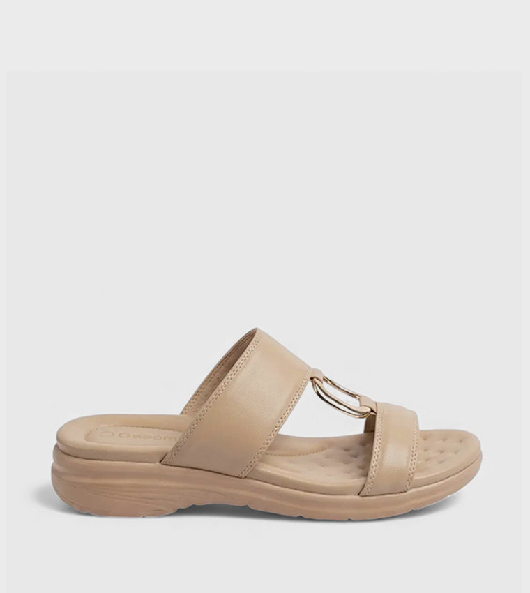 Metal Accent Comfort Sandals