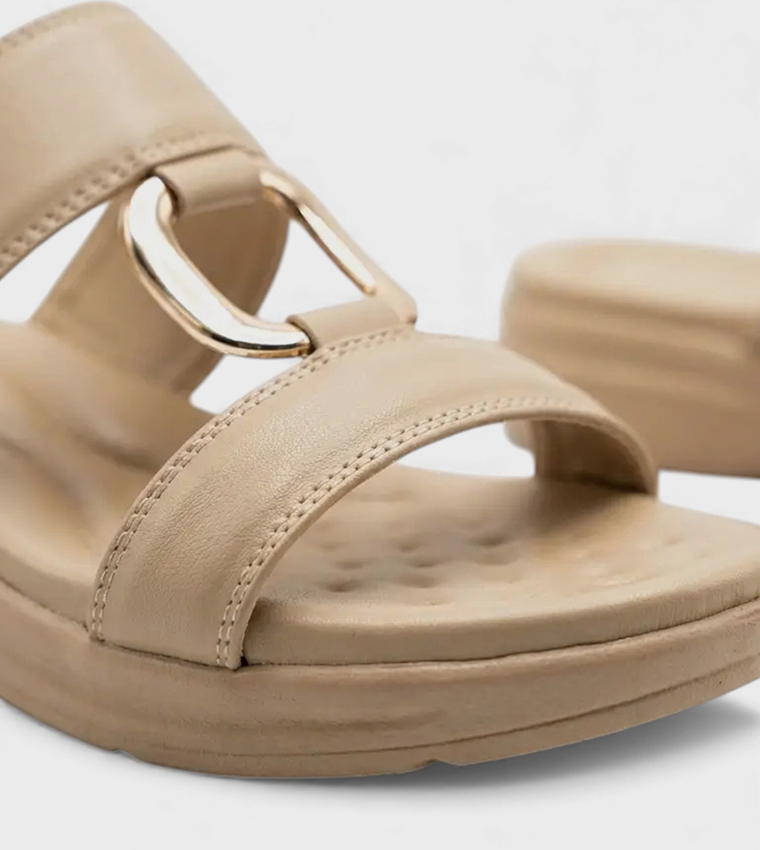 Metal Accent Comfort Sandals