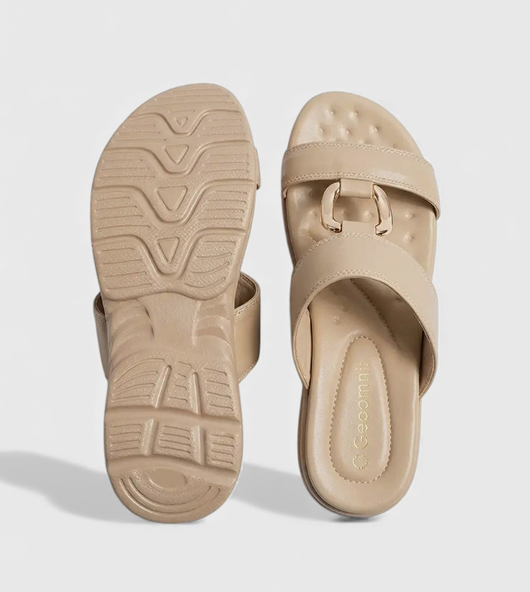 Metal Accent Comfort Sandals