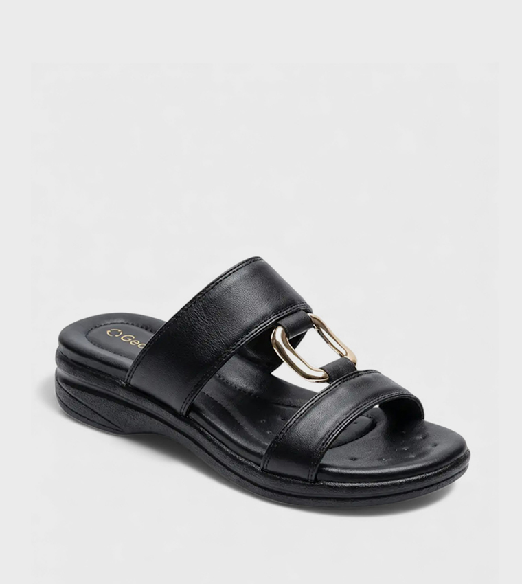 Metal Accent Comfort Sandals