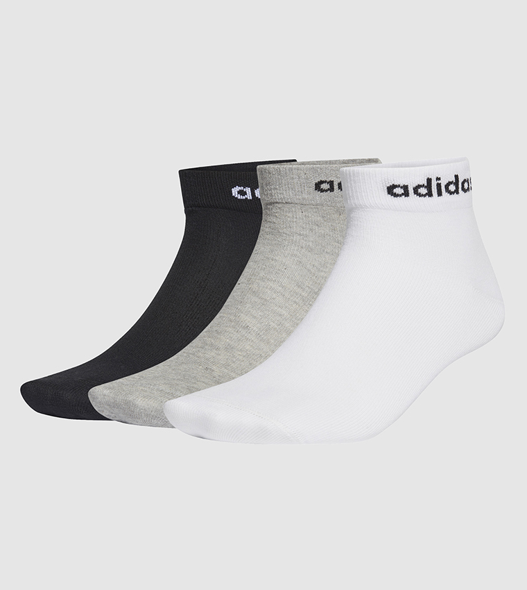 Buy Adidas Non Cushioned Ankle Socks 3 Pairs In Black 6thStreet Saudi