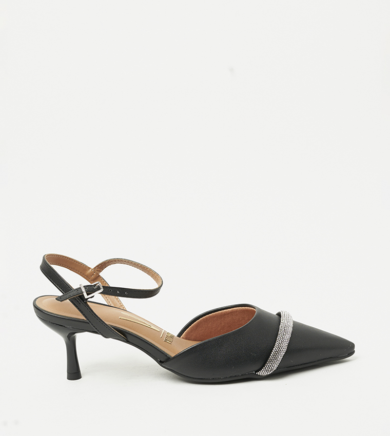 ZENDAYA Embellished Ankle Strap Pumps