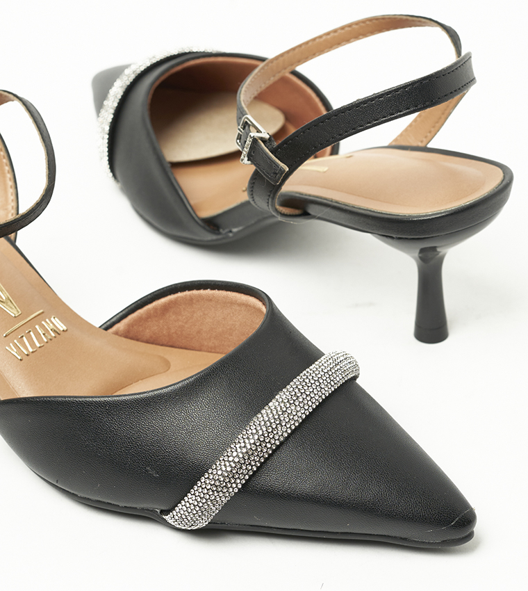 ZENDAYA Embellished Ankle Strap Pumps
