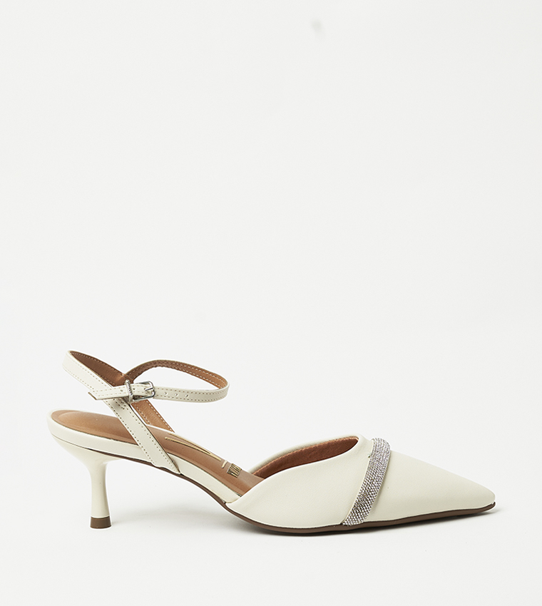 LILIANNA Embellished Ankle Strap Pumps